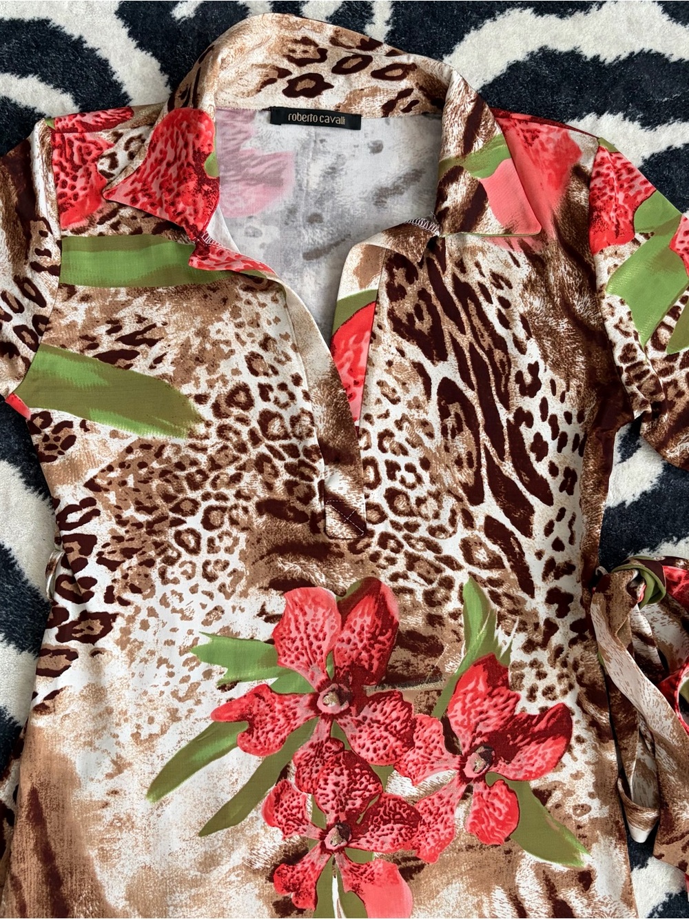 Vintage Roberto Cavalli Orchid Animal Print Dress - Picture 4 of 13